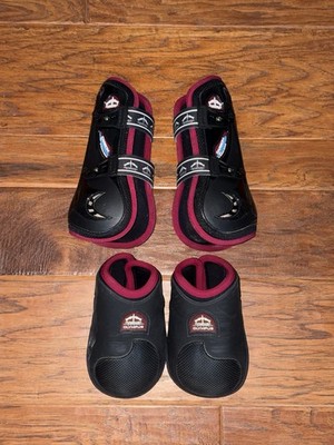 Veredus Carbon Gel Tendon Boots Pair Large Red And Black
