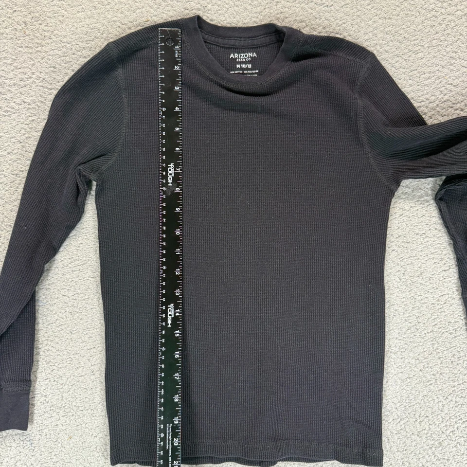 Camiseta Arizona Negra Niños M 10/12 Térmica Tejido Waffle Manga Larga Cuello Redondo Foto 4 de 4