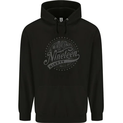 Hoodie Noir 80% Coton Fait En 1990 Pour Les 36 Ans D'Homme Distressé - Photo 1/2