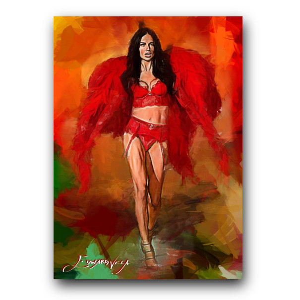 Adriana Lima #2 Art Card Limited 36/50 Edward Vela Signed (Celebrities Women)
