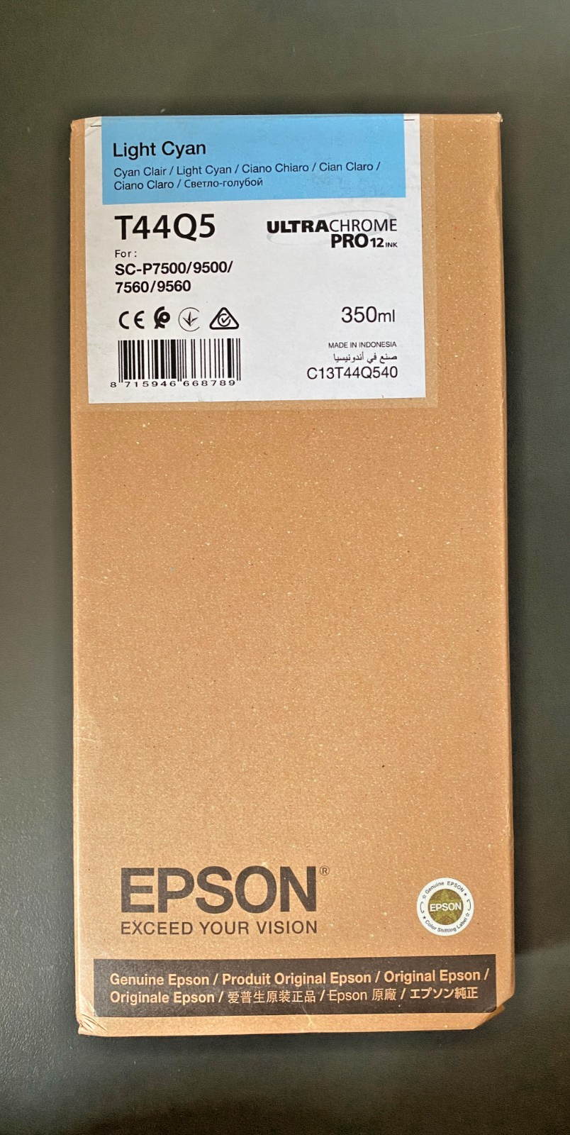 Genuine Epson Ink - T44Q5 LIGHT CYAN / SC-P7500 7560 9500 9560 (INC VAT) 12/2026
