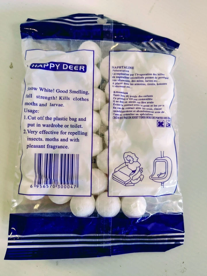 Naftalina a Palline , Naphthalene, Naphtaline di 200 g Guardaroba, Repellente - Immagine 2 di 2