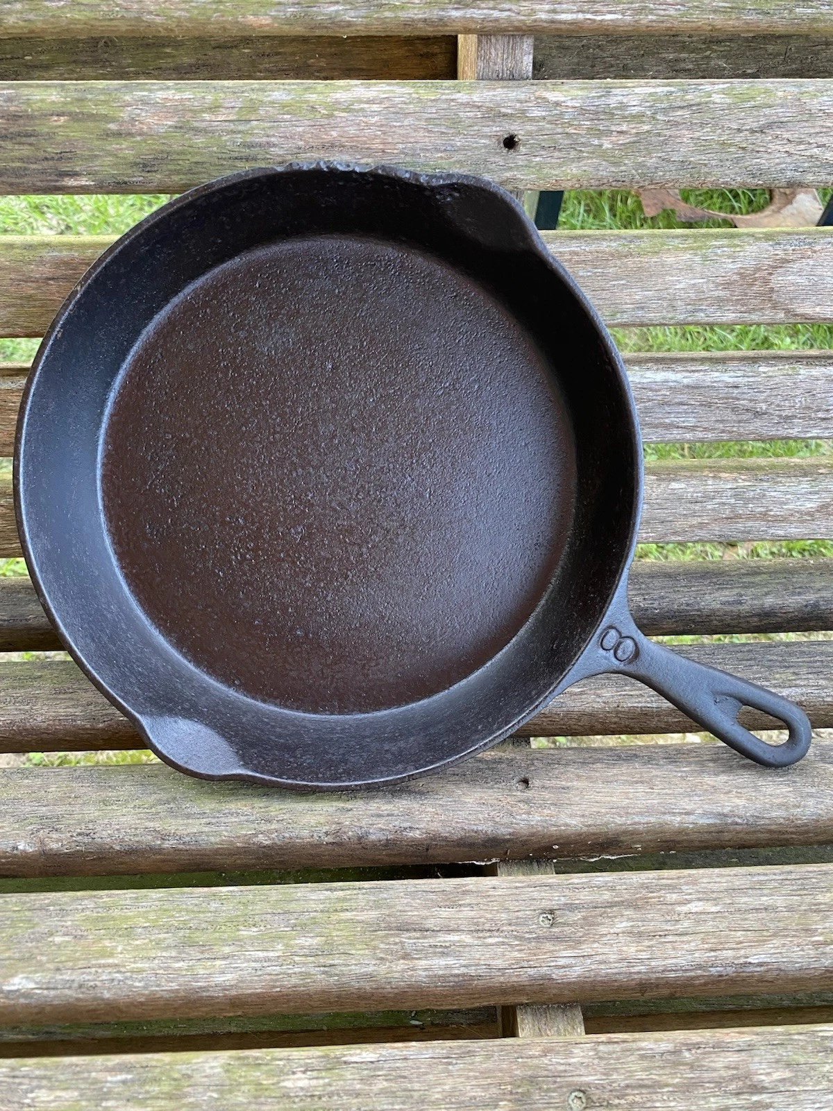 Unmarked Birdsboro Casting Company #8 Restored Cast Iron Skillet w/ Heat Ring