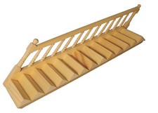 Bare Wood Narrow Staircase (Needs Part Assembly), Dolls House Miniature Stair