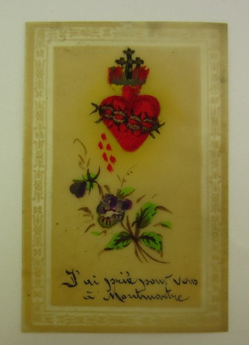 Vintage SACRED HEART OF JESUS Holy Card Religious Catholic French Celluloid Card