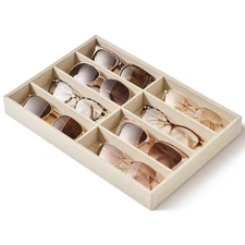 pickpiff Drawer Sunglass Organizer & Display Tray: 1 Pcs 8 Grids Velvet Scrat...