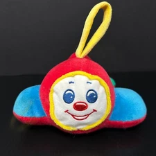 Soft Dreams Red Airplane Plush Blue Green Wings 5" Stuffed Animal Rattle Toy
