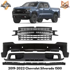 Front Bumper Paintable & Grille Kit For 2019-2022 Chevrolet Silverado 1500