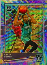 Kevin Durant 2020-21 Optic Fanatics Silver Wave Prizm Refractor NBA Card #136