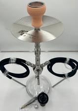 Hookah Shisha Heavy Duty Stainless Steel Complete Set, shared two hoses 24" tall