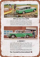 METAL SIGN - 1964 International Vintage Ad 01 - Old Retro Rusty Look