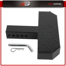 Trailer Hitch Steps Anti Slip Tow Bumper Step Black Fits 2 Inch Receivers