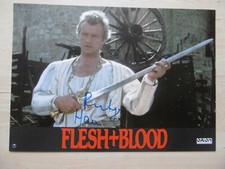 Rutger Hauer Autogramm signed A4 Kinoaushangbild "Flesh+Blood"