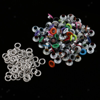 100x Runde Metall Ösen Eyelets Nieten für Tasche Kleidung Leder Craft 3 mm