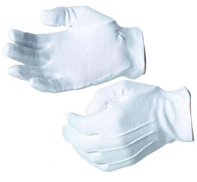 Handschuhe Paradehandschuhe Baumwolle Knopfleiste weiß R320