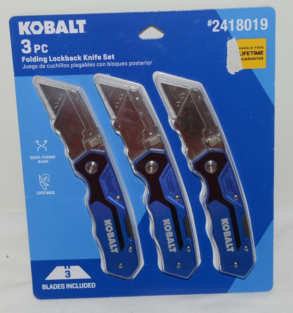 Kobalt 2418019 Piece Folding Lockback Knife Set Attached Belt - Main Image