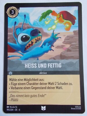 Disney Lorcana Karte Azurblaues Meer 195/204 HEISS UND FETTIG