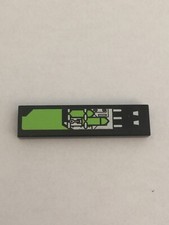 Lego 2431pb377 243126 Black 1 x 4 tile with green silver sticker from 8104 used