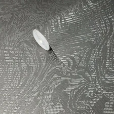 Textured Charcoal gray metallic faux rusted industrial carbon plain Wallpaper 3D