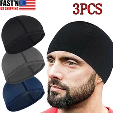 3x Helmet Liner Skull Cap Beanie Sweat Wicking Cycling Sport Quick-dry Hat Wrap