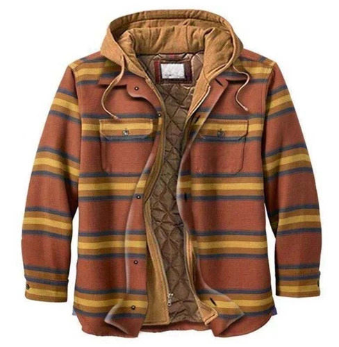 Men Plaid Work Jacket Lumberjack Hooded Flannel Shirt Sherpa Warm Hoodie New - Picture 12 of 76