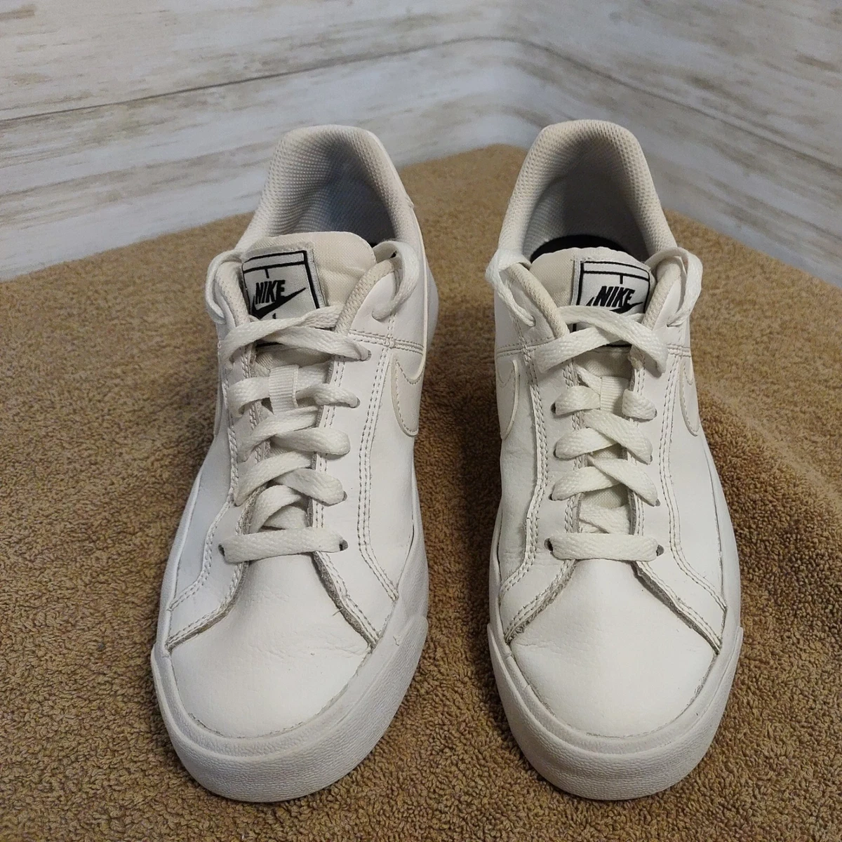 NIKE Women Size 6 Tennis Shoe Court Royale A02810 102 White Swoosh