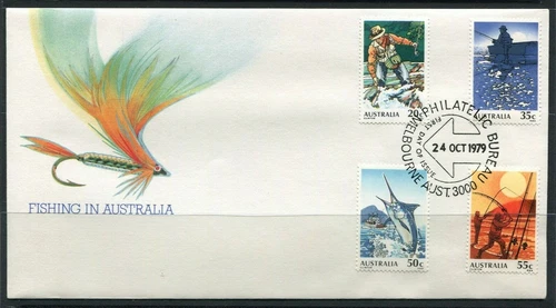 1979 Fishing In Australia Set Of 4 First Day Cover, Very Good Condition