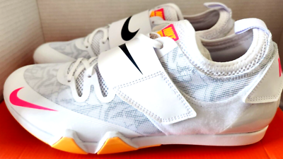NIKE ZOOM POLE VAULT ELITE 3 TRACK SPIKES WHITE ORANGE 