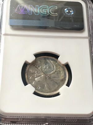 1969 ERROR NGC Graded Canadian, ¢25 Cent, **SP-63**Struck on %90