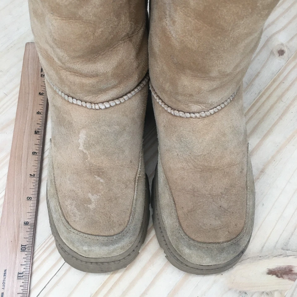 Cabelas Botas Mujer 7 M Piel de Oveja Beige Gamuza Imitación Piel Pull On Media Pantorrilla Informales Foto 4 de 4