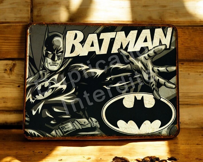 Plaque métal Batman Noir et Blanc - Photo 1/1