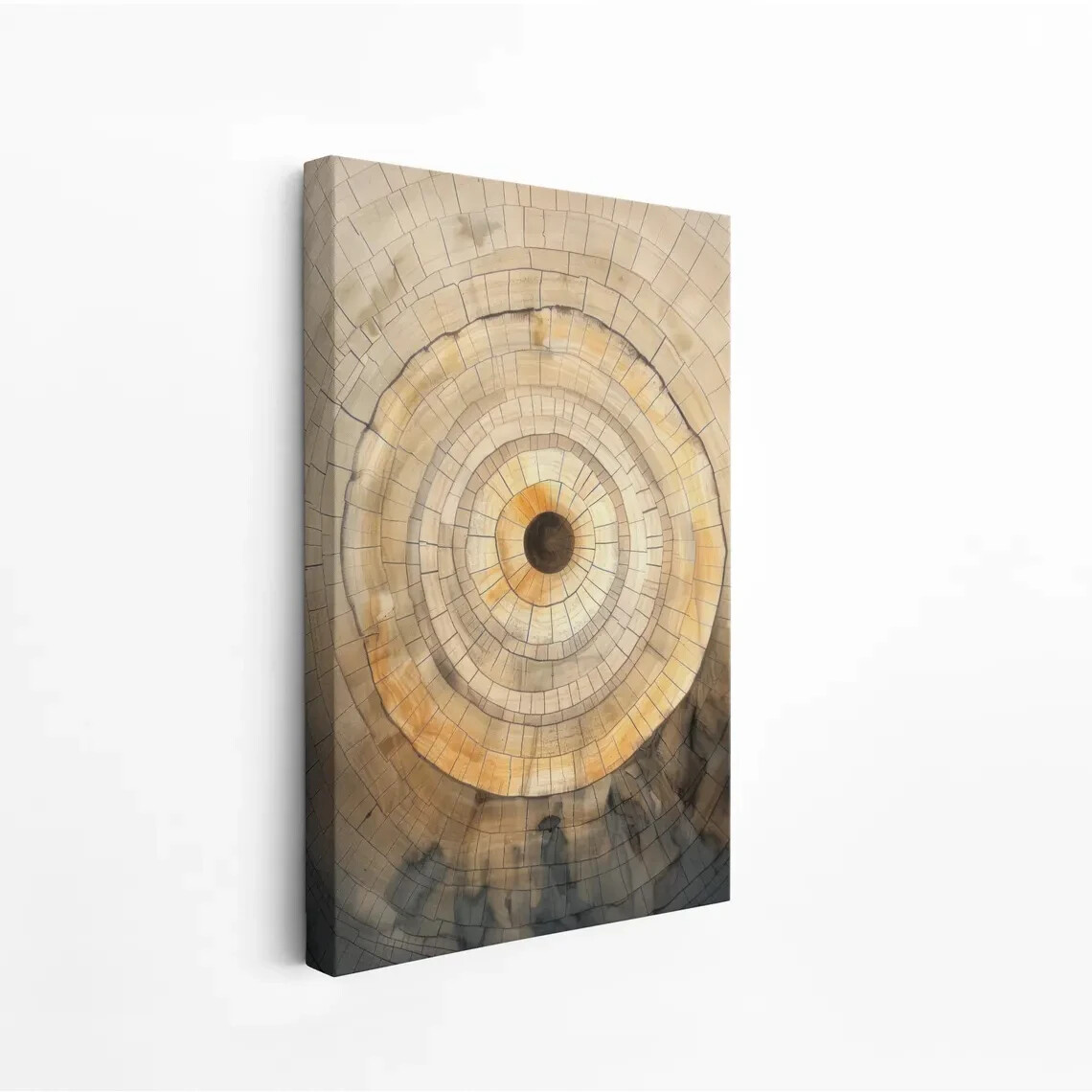 Gold Brown Tree Ring Paint Wood Nature Unframed Canvas Print Australian Wall Art