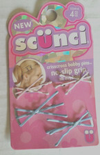 Girls Vintage Rare Pc Scunci Criss Cross Fancy No Slip All Day Grip Bobby Pins