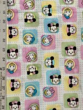 VTG Disney Mickey and Minnie Mouse Cotton Fabric - 1 Yard x 44