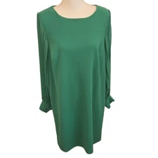 Shelby & Palmer Dress Emerald Green Long Sleeve Sheath Holiday Cocktail Size 14