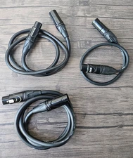 LOT OF 3 CABLE MATTERS 3-Pin Male to Female High Quality Microphone Cable R3
