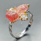 Unique ring Natural Tourmaline Ring 925 Sterling Silver Size 8 /R466519