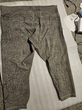 Lululemon Wunder Train High Rise Cropped Legging Size 20 Gray W/Design New