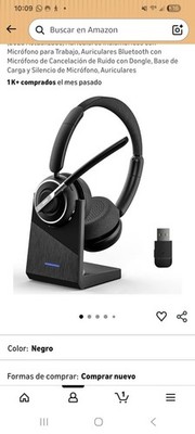 PrancyBt Wireless Bluetooth Headset Noise Cancelling Boom Mic Charging Base
