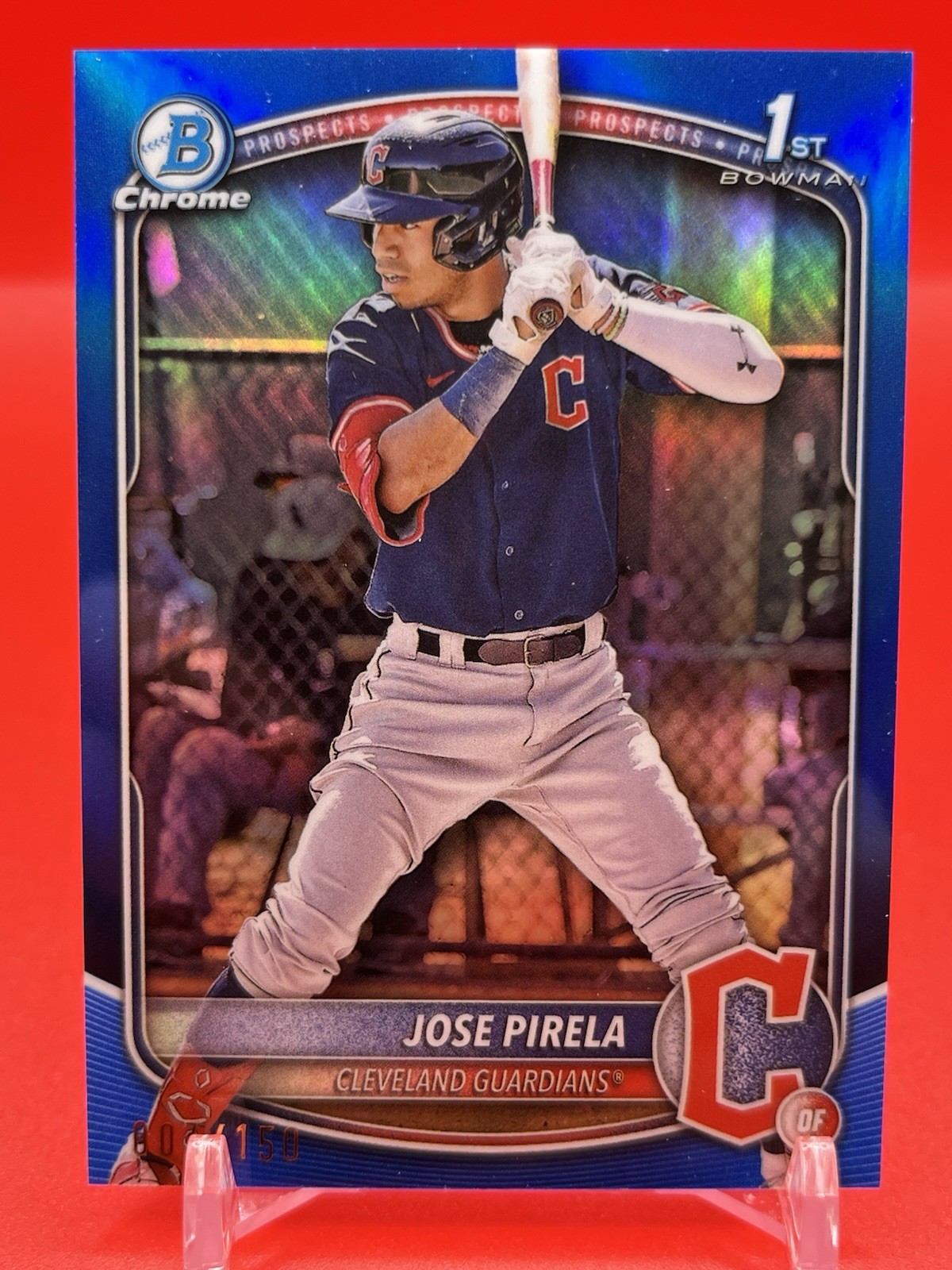 2025 Bowman - Chrome Prospect Autographs Jose Pirela #CPA-JP Blue Refractor /150