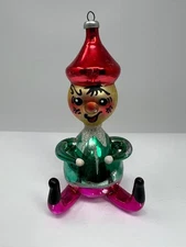 Vintage Christmas De Carlini Italy Pinocchio Blown Glass Ornament