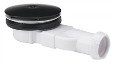 Black DN40 Slim Shower Drain Waste Trap Flat 24l/min