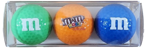 M&M World Orlando 820613 Pamiątkowe kolekcjonerskie piłki golfowe - opakowanie 3 szt. - Zdjęcie 1 z 9