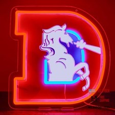 Broncos Football Neon Signs Led Sign for Wall Decor Rugby Team Light Up Sign