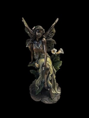 Vintage Veronese Garden Fairy Figur Bronze Resin Skulptur 2001 7,5''