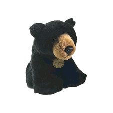 Aurora Miyoni Black Bear Realistic Plush Stuffed Animal 8.5" Tags