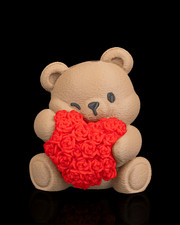 Bear Heart Keychain Bearly Loved Collection 3D Printed Blossom Heart Bear