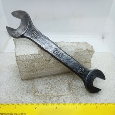 Vintage EW Brand DIN Double Open End Spanner 14mm 17mm Unusual Pattern Old Tool