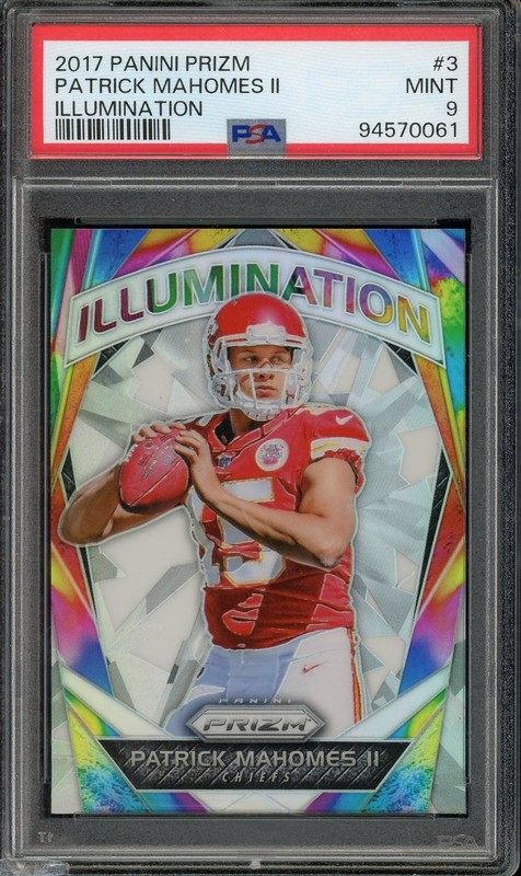 Panini 2017 Prizm - Illumination Patrick Mahomes II #3 Silver Prizm PSA 9