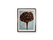 Whimsical Tree Figurative Abstract Expressionist Art Painting Art 14x11